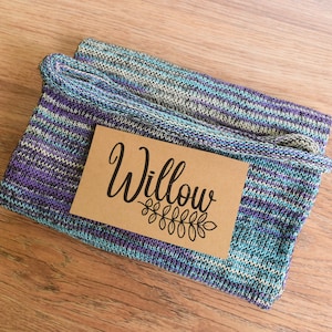 Full coverage headband, chemo headwear, soft cotton knit, long stocking like head band perfect for covering entire head (FC Purple Haze)