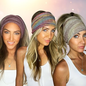 3 pack of headbands one in each size, regular, wide and extra wide. Soft comfortable cotton.
