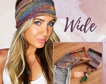 Stirnband, weiche robuste Baumwolle, in 22 Farben erhältlich, Boho-Stil, super bequemes breites Stirnband, Einheitsgröße (Wide)