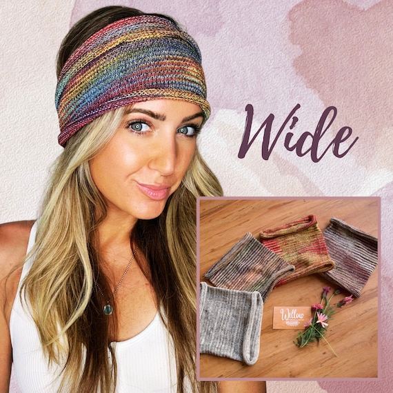 Head band, soft sturdy cotton, available in 22 colours, boho style, super comfortable wide headband, one size fits all (Wide)