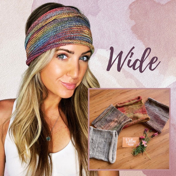 Head band, soft sturdy cotton, available in 22 colours, boho style, super comfortable wide headband, one size fits all (Wide)