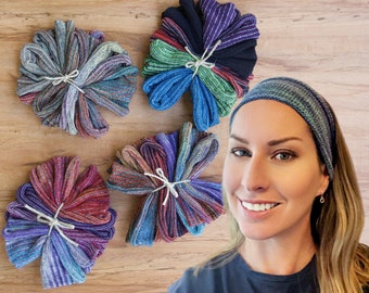 Pacchetto con 5 fasce per capelli, 5 selezioni di colori tra cui scegliere, cotone morbido, ampio e comodo, perfetto per lo yoga, lo sport e per tenere i capelli lontani