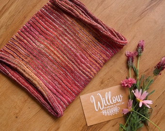 Head band, soft sturdy cotton, in beautiful pinks and oranges, boho style, super comfortable wide headband, one size fits all (Wide Mars)