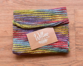 Full coverage headband, chemo headwear, cotton knit, long stocking like head band perfect for covering entire head (Full Coverage Sunset)