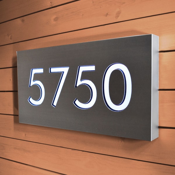 Lighted Address Sign, Address Plaque, Large Modern Personalized Marker Mail Box Numbers for House with LED Lights, Display