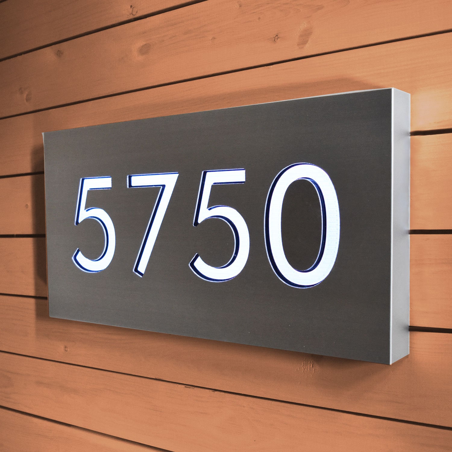 Details about   LED House Number Name Sign Black Metal Address Plaque 30 x 15 cm