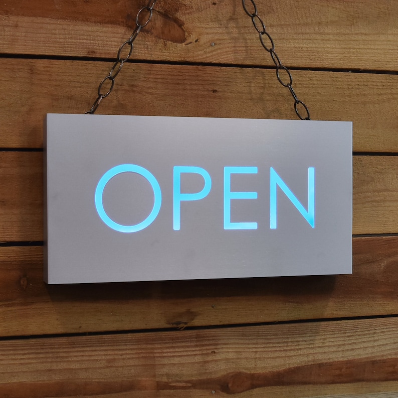 Rectangular Led Open Sign Lighted OPEN Sign With Color Changing LED Lights, Open Sign, Large ...