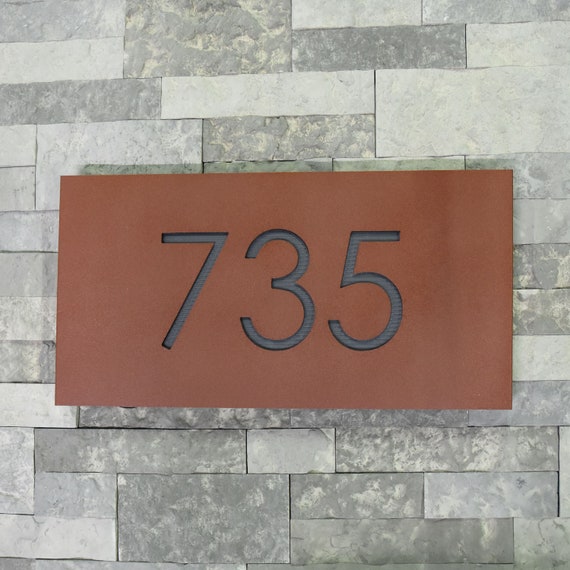 House Numbers Plaque with LED Lights Vertical Lighted Address Sign Large Modern Personalized Marker Mail Box Display