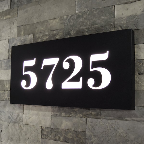 Premium Lighted House Numbers Sign, 20" x 10" LED Lighted Address Sign