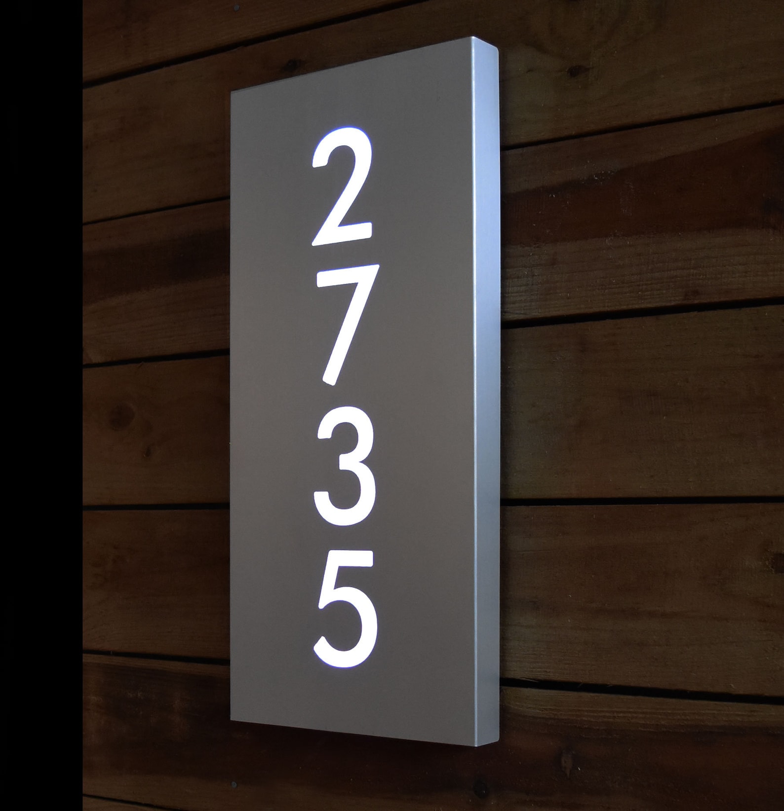 XL Vertical Lighted Address Sign Address Plaque Large Modern Etsy Ireland