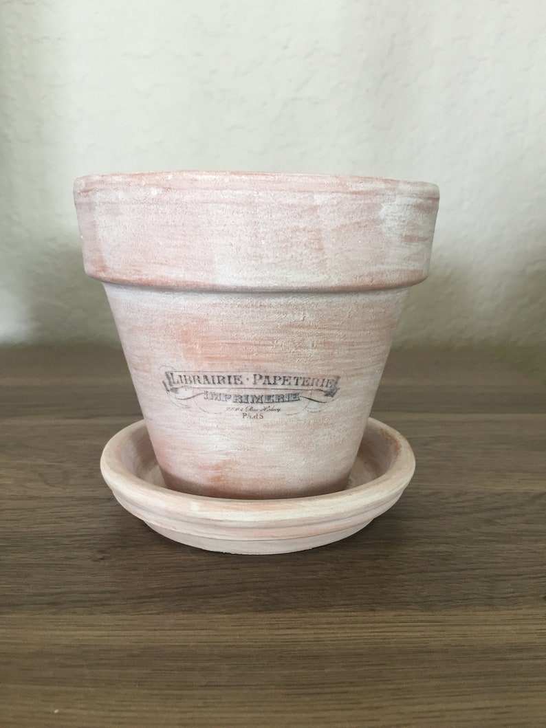 Whitewashed French Inspired Terra Cotta Pot