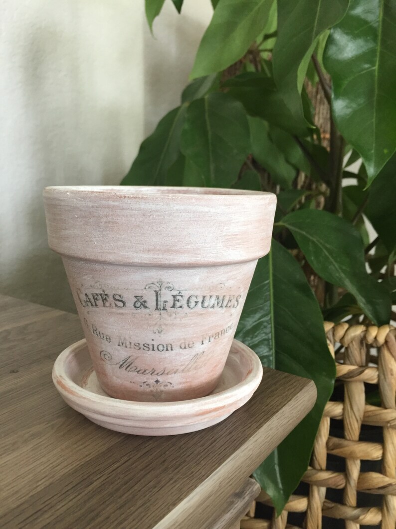 Whitewashed French Inspired Terra Cotta Pot