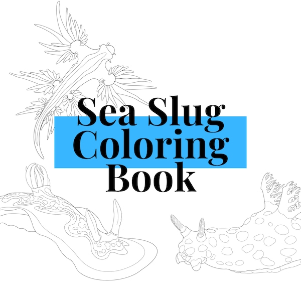 Sea Slug & Nudibranch Digital Coloring Book - PDF - Idéal pour la coloration numérique et l'impression en couleur !