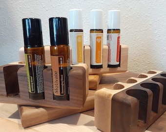 10ml Essential Oil Roller Holder 6,8,10 - Cherry, Maple, Beech, & Dark Walnut