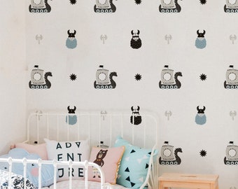 Large Collection of Scandinavian Viking Wall Decals | Nursery Decor | Boys Wall Decor | Playroom Decor | Murals | Viking | Scandinavian 157