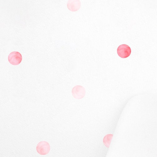 Large Pink Watercolor Polka Dots Wall Decals Big Collection Etsy