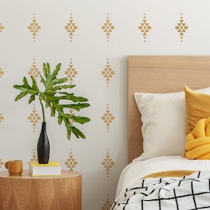 Bohemian Tribal Pattern Wall Decals | Boho Tribal Wall Decals | Bohemian Wall Decor | Apartment Wall Art | Geometric Modern Triangle Wall