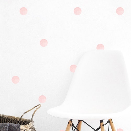 Large Pink Watercolor Polka Dots Wall Decals Big Collection Etsy