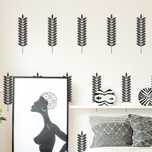 Botanical Wall Decals Modern Vinyl Decal Set, Flower Blossoms, Leaf ...