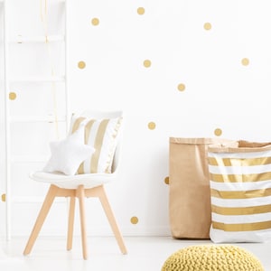 Polka Dots Wall Decals, Gold Silver Black White Polka Dots Wall Stickers, Metallic Polka Dot Peel and Stick Wall Decals Big Collection 129