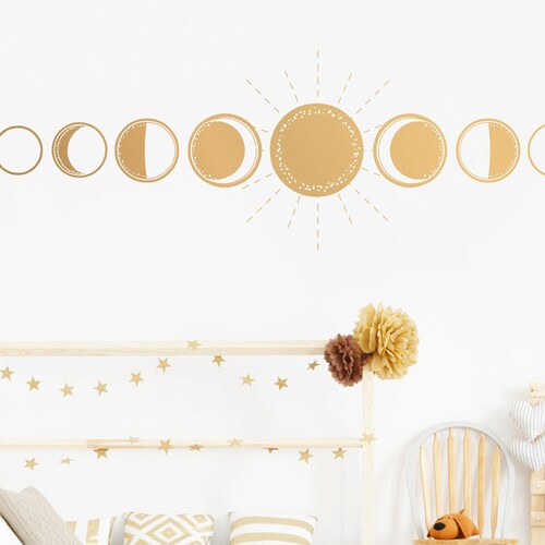 Moon Phases Wall Decals Sun Decals Moon Phases Decor Etsy