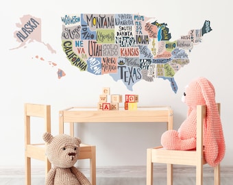 16 x 24 Design with Vinyl RAD 1258 2Colorful United States of America Us Map Classroom School Learning Teaching Vinyl Wall Decal 16 x 24 Design with Vinyl RAD 1258 2Colorful United States of America Us Map Classroom School Learning Teaching Vinyl Wall Decal