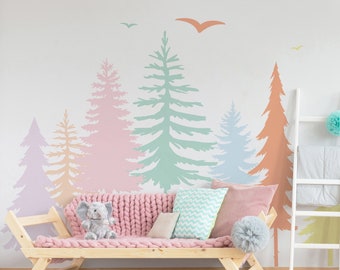 Pastel Tree Wall Decals | Forest Wall Decals | Woodland Nursery Décor | Nursery Focal Wall Decals | Woodland Wall Decals | Free Shipping