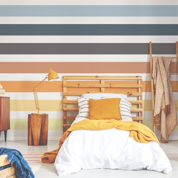 Rainbow Strip Wall Decals Etsy