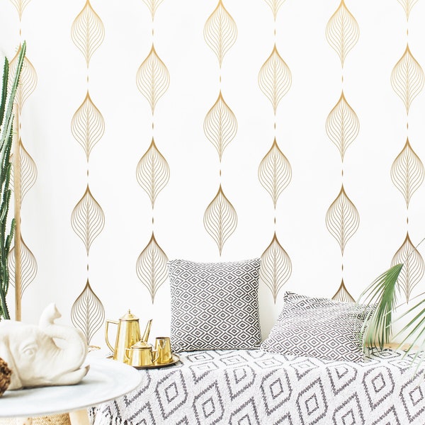 Leaf Wall Decals Set of 20/40/60, Minimal Botanical Leaves, Boho Nursery Decor, Modern Bedroom Accent, Removable Vinyl Wall Stickers