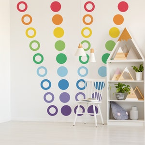 Large Colorful Rainbow Wall Decal | Large Polka Dots | Dot Wall Decal | Colorful Wall Decor | Lego Wall Decals | Tween Bedroom Playroom 130