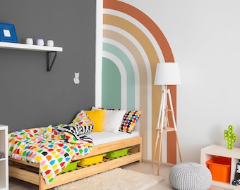 Half Rainbow Wall Decal, Elongated Rainbow Wall Decal, Nursery Playroom Décor, Colorful Wall Mural, Larges Rainbow Décor Kids Room 337