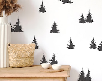 Trees Wall Decals | Pine Trees | Scandinavian Wall Decals | Woodland Wall Murals | Stickers | Murals | Boys & Girls Baby Nursery Kids Room