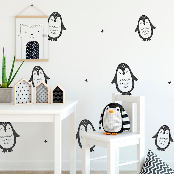 Penguin Wall Decals | Nursery Decor | Boys Wall Decor | Playroom Decor | Happy Feet Decor | Cute Penguins | Unisex Decor 135
