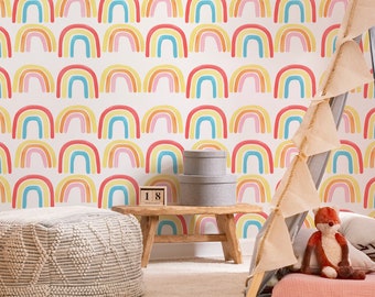 Watercolor Rainbow Wall Decals, Colorful Nursery Wall Décor, Kids Room Wall Art, Rainbow Wall Murals, Apartment Wall Décor, Kids Room Décor