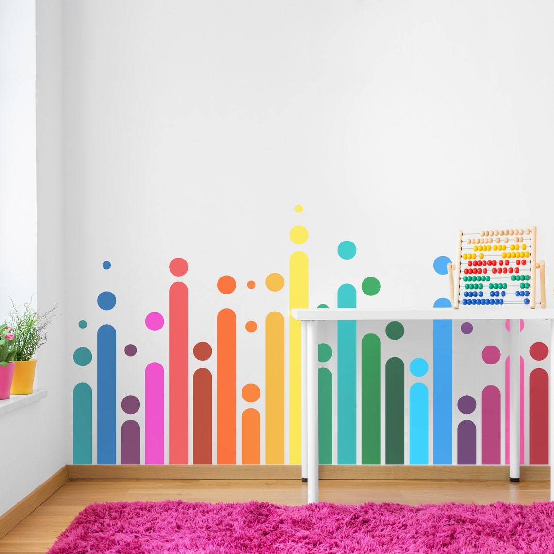Modern Large Rainbow Wall Decal Tween Bedroom Décor Playroom Etsy