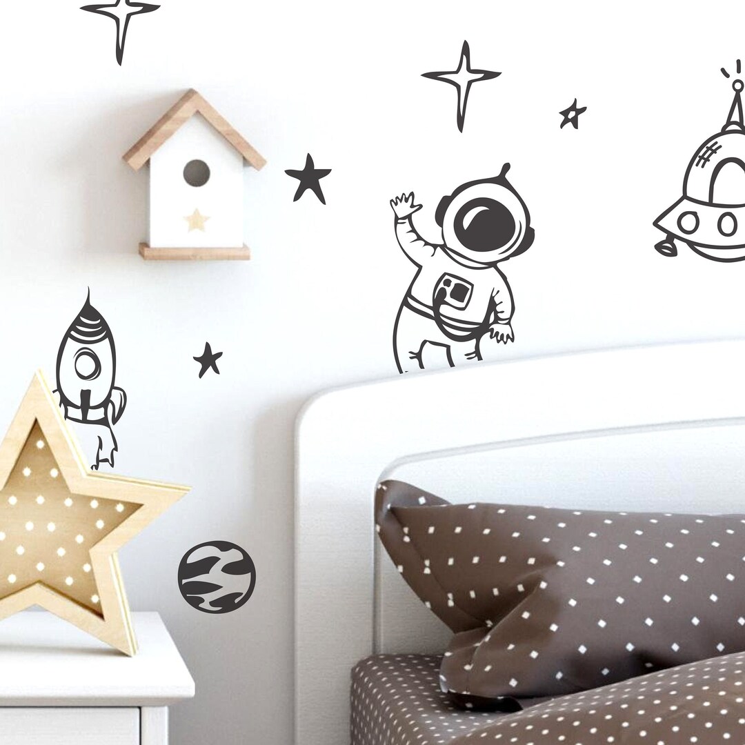 Out of This World Wall Decal Set Space Objects Space Ship Rocket