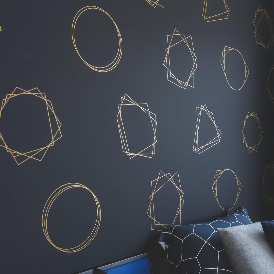 Geometric Wall Decals Set (24) | 7" Circle Geometric Elements | Boho ...