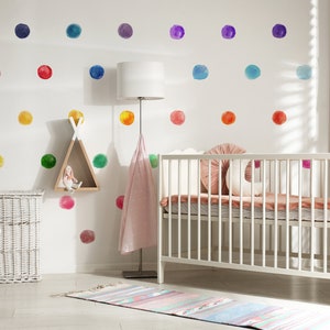 Watercolor Polka Dots Wall Decals | Wall Decor Removeable Wall Stickers ...