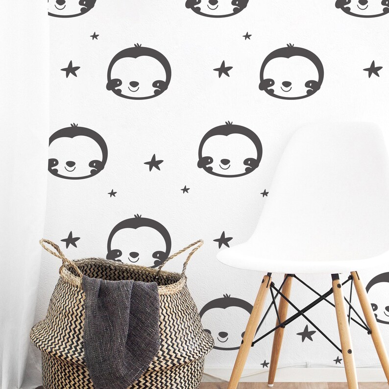 Sloths Wall Decals Star Stickers Nursery Wall Decor Kids Etsy