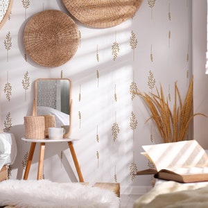 Botanical Wall Decals - Modern Vinyl Decal Set, Flower Blossoms, Leaf ...