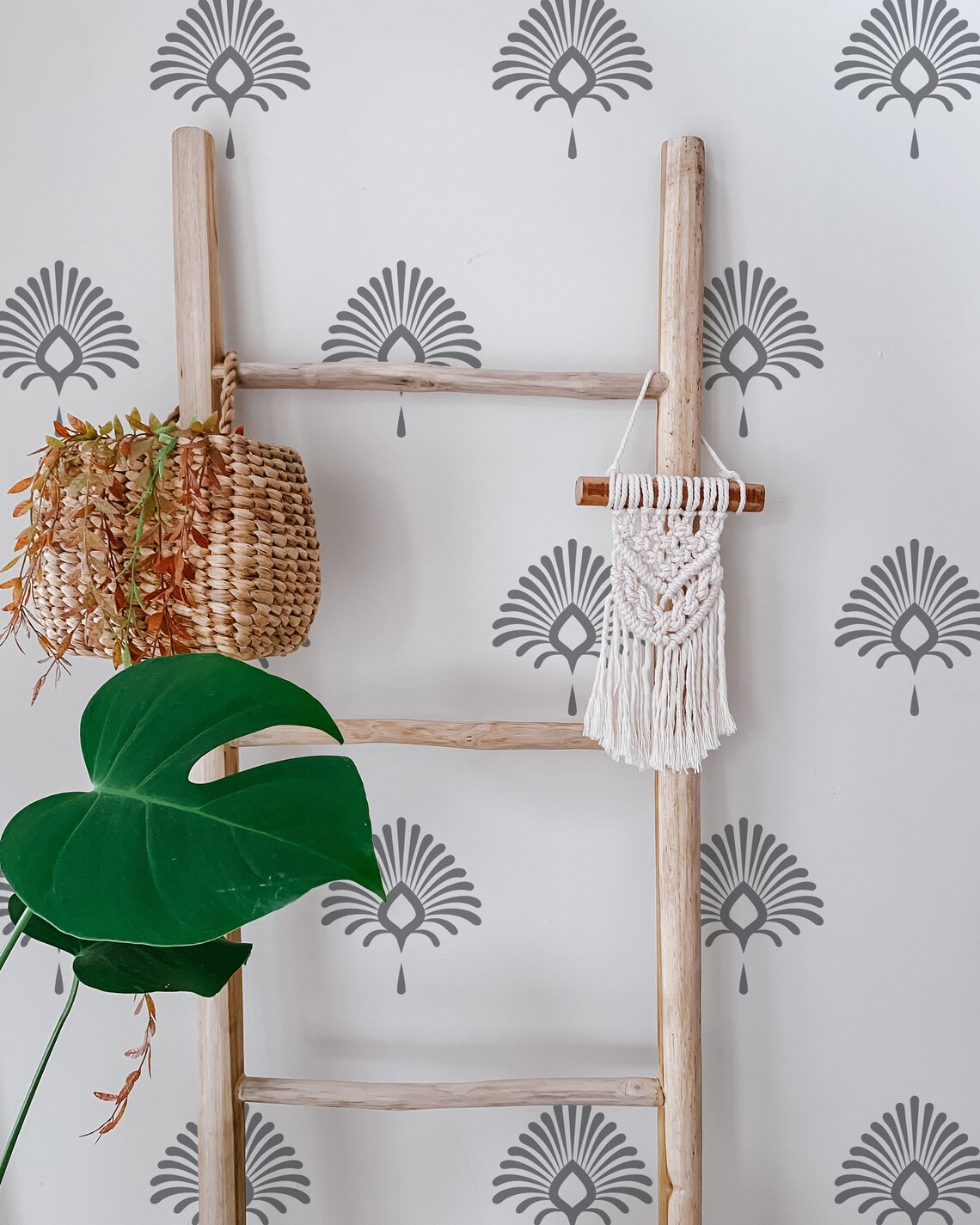 Damask Wall Decals Modern Vinyl Decal Set Flower Blossoms Etsy Australia