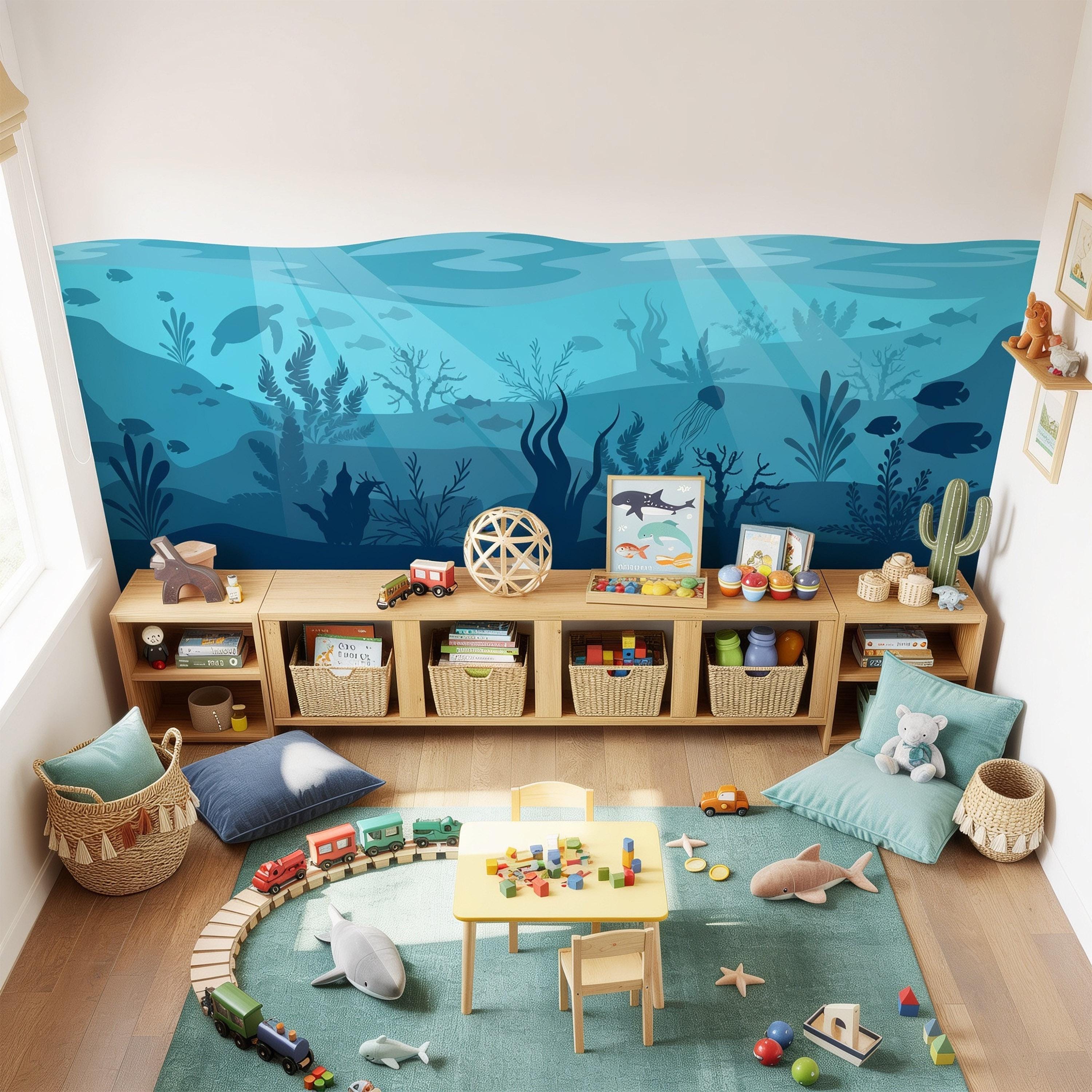 リクエスト Underwater Ocean Wall Mural Decal, Under the Sea Vinyl Sticker