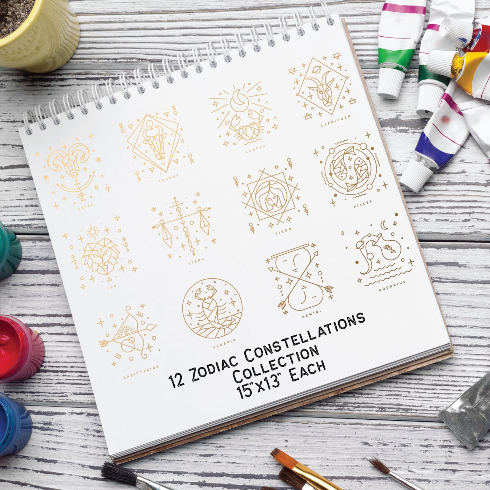 Zodiac Wall Decals Astrology Wall Decals Large Mystical Wall Etsy