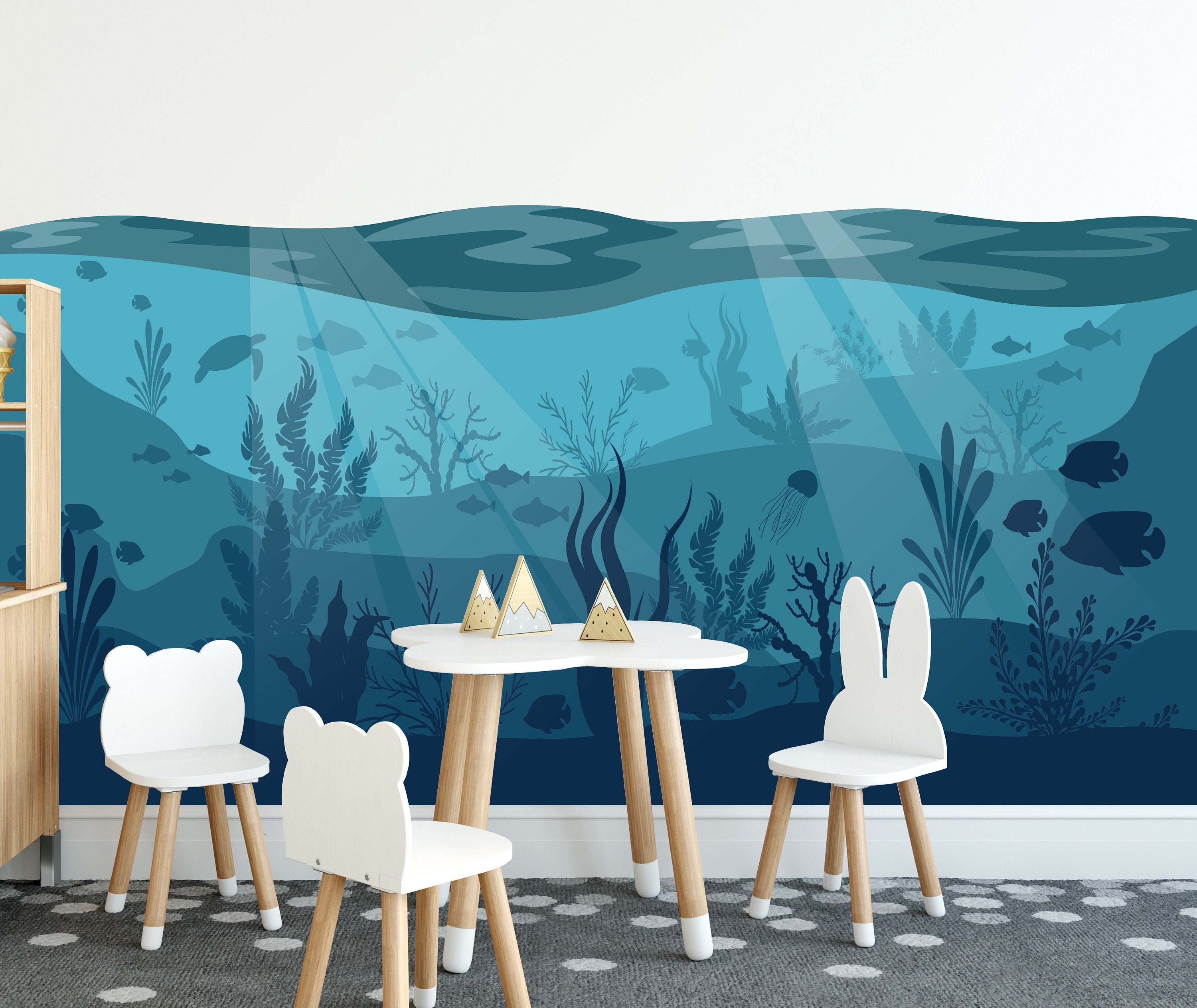 Ocean Wall Mural Under the Sea Nursery Decor Nursery Etsy