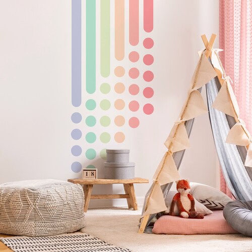 Modern Large Rainbow Wall Decal Tween Bedroom Décor Playroom Etsy