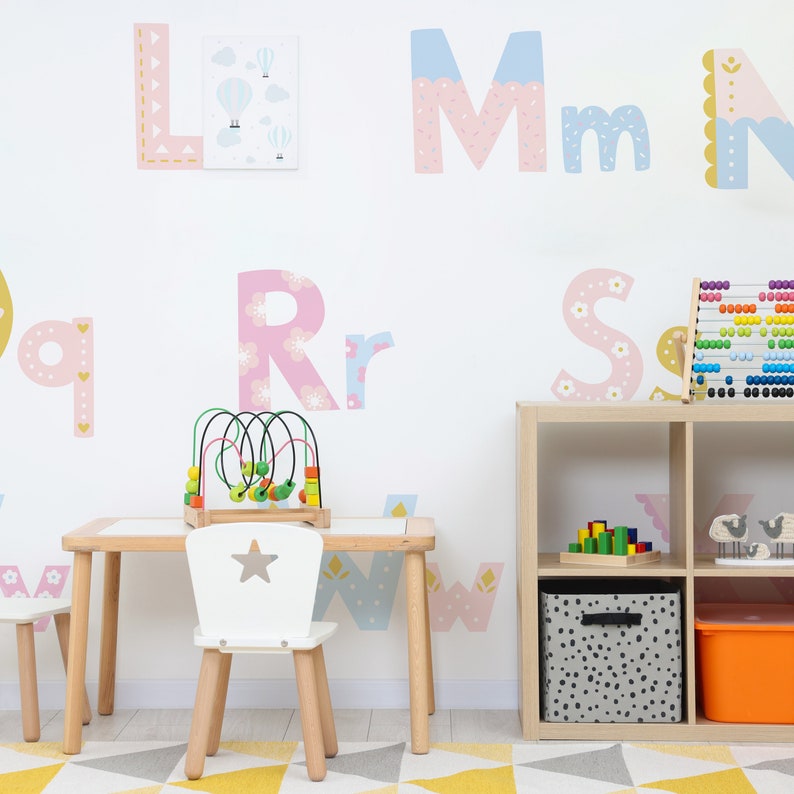 Cute Alphabet Wall Decals, Educational Stickers for Playful Wall ...