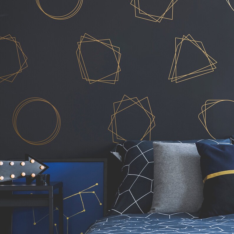 Geometric Patterns Wall Decals Geometric Circular Wall Etsy