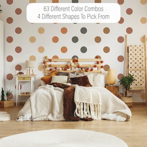 Peel and Stick Polka Dots Wall Decals, Rainbow Colors Wall Stickers, Colorful Wall Décor, Cute Cheerful Blocks Peel n Stick Playroom 1209