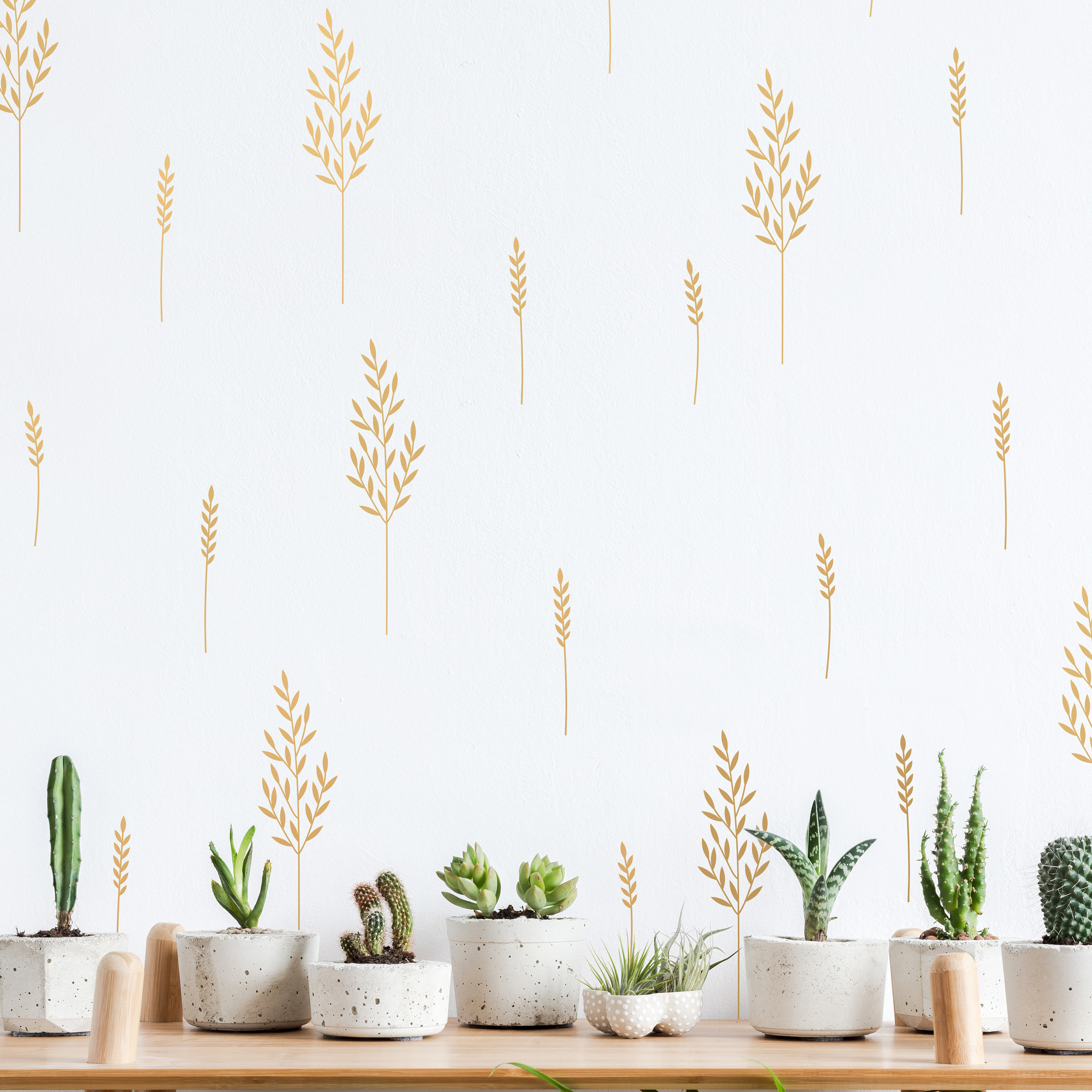 Botanical Wall Decals Modern Vinyl Decal Set Flower Etsy