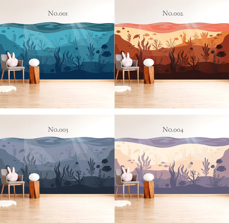 Ocean Wall Mural Under the Sea Nursery Decor Nursery Etsy UK